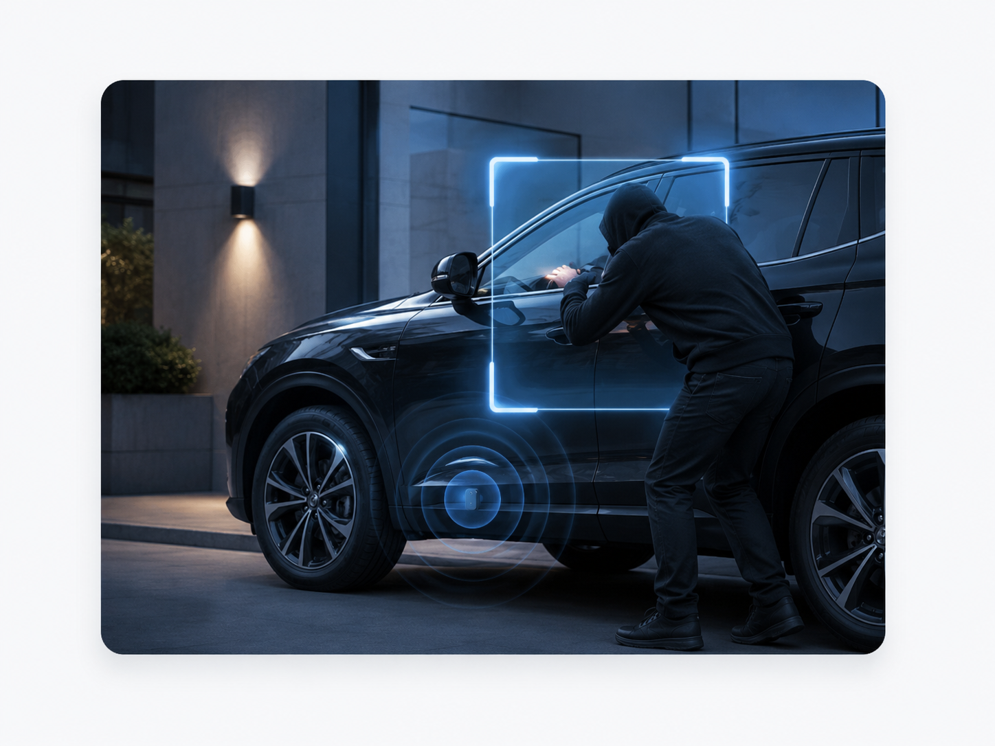 Suspicious person attempting to enter a vehicle cabin