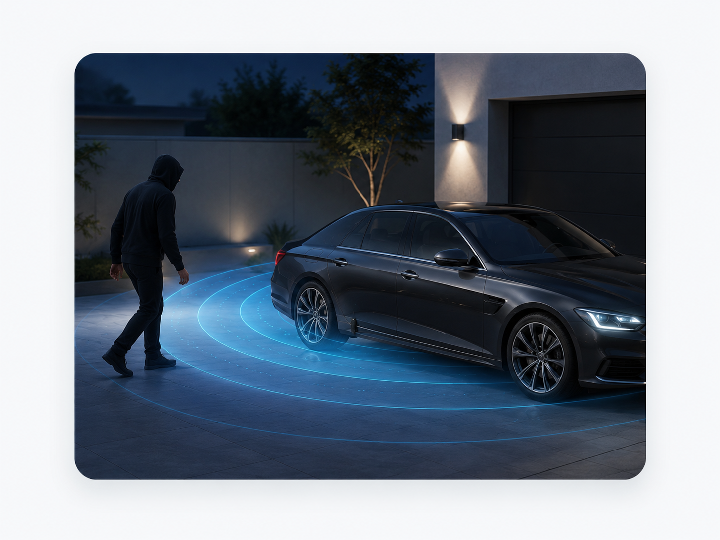 Suspicious person approaching a parked vehicle
